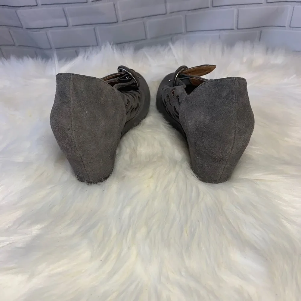 Jeffrey Campbell Torch Suede Wedge Shoes‎ Size 6.5